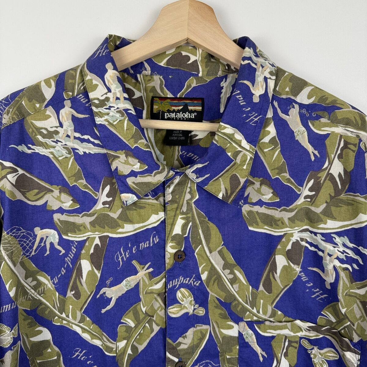 Vintage Patagonia Pataloha Hawaiian Button Up Shirt Blue Vintage Patagonia Pataloha Hawaiian Button Up Shirt Blue