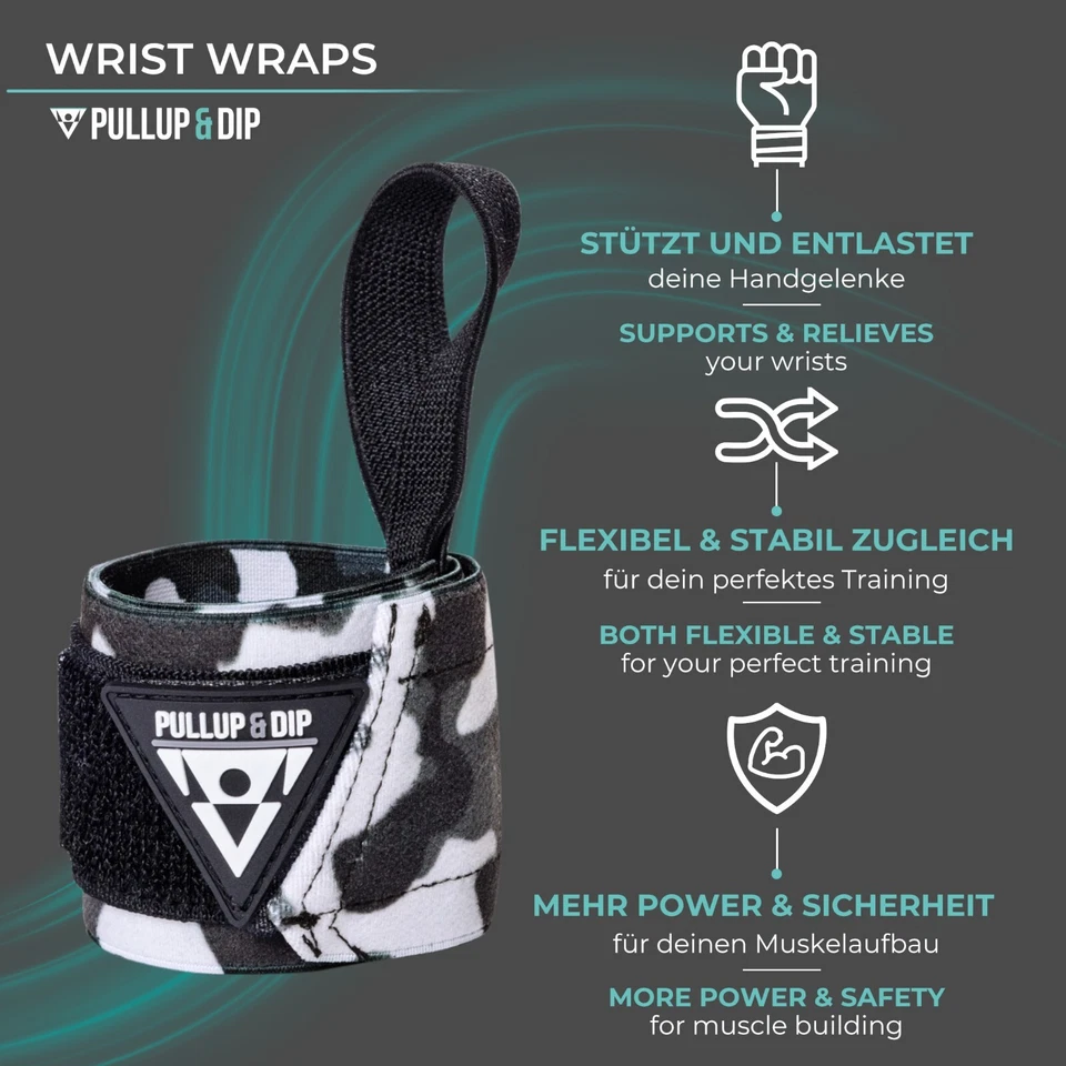 Wrist Wraps Camo Handgelenkbandagen für Kraftsport, Calisthenics, Bodybuilding - Bild 3 von 4