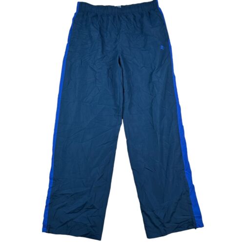 Starter Track Pants Mens Medium M 32-34 Blue Striped Parachute Lightweight Sport - Picture 1 of 9