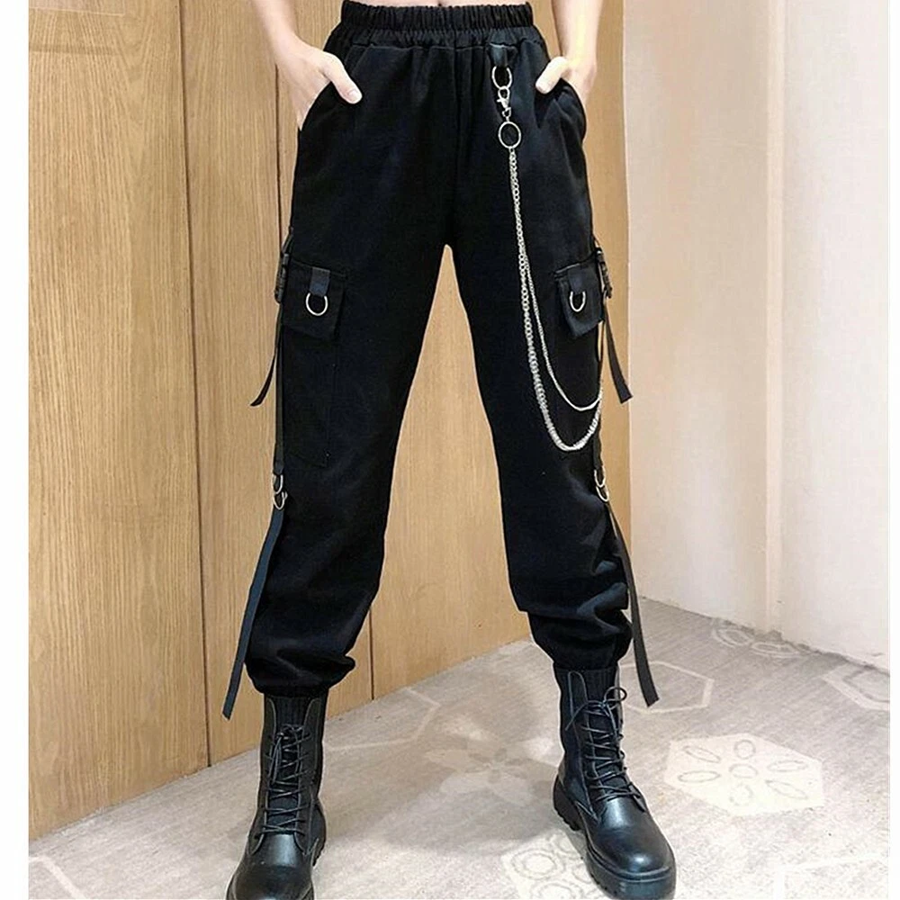 Is That The New Grunge Punk Plus Solid Chain Detail Cargo Pants ??| ROMWE  USA