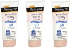 Neutrogena Pure & Free Baby Mineral SPF 50 Sunscreen Lotion 3oz (3 Pack)