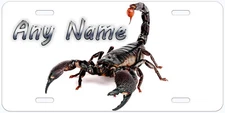 Scorpion White Personalized Novelty Car Auto License Plate Any Name