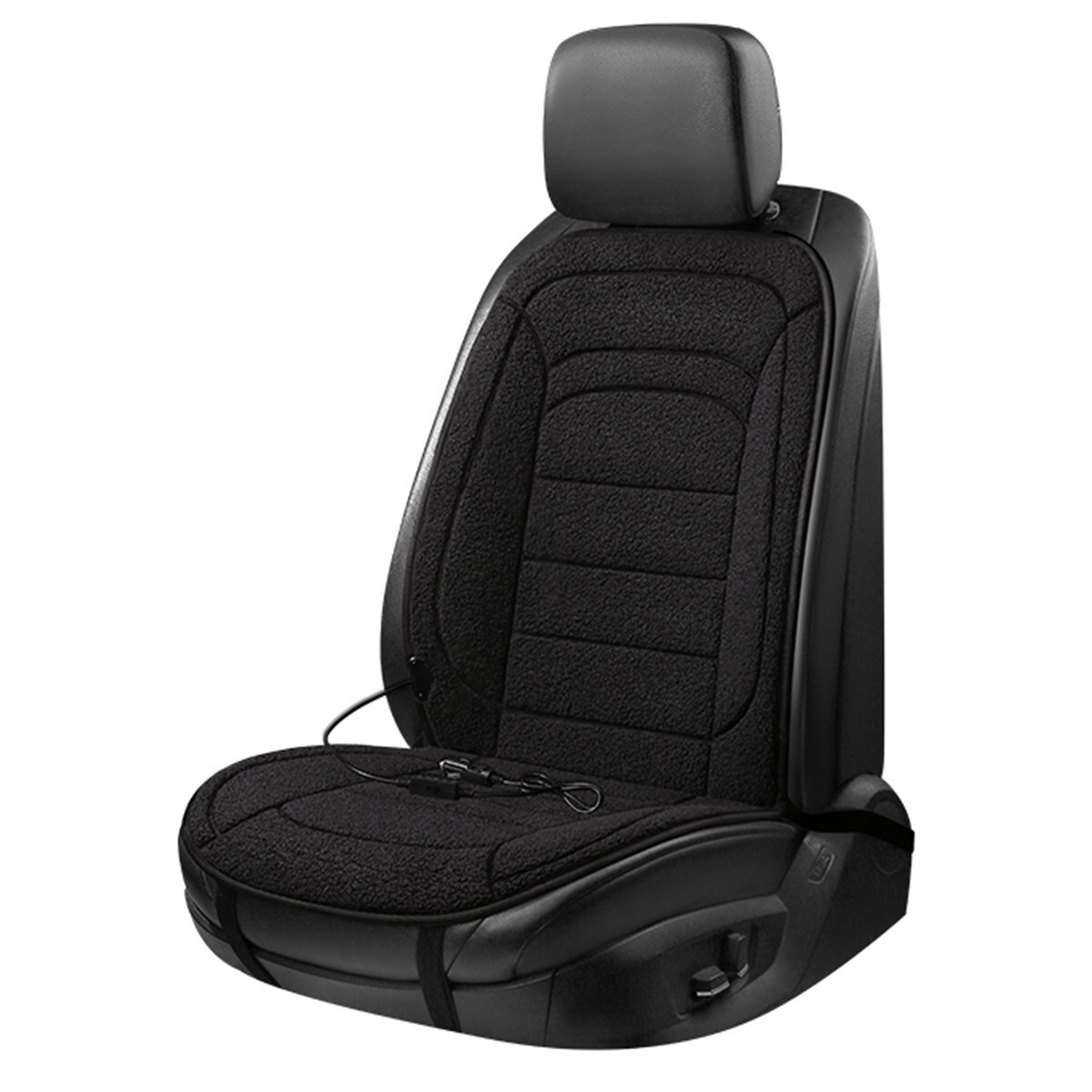 Car Heated Seat Cover Winter Warmer Chair Cushion Pad Lamb Wool Mat Accessories