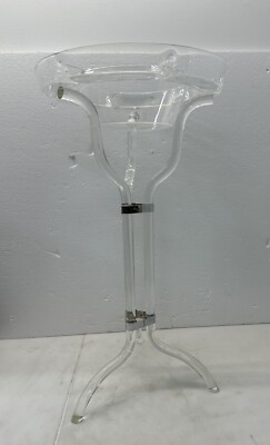 Vtg Mid Century Modern Grainware Lucite Chrome Champagne Bucket & Stand