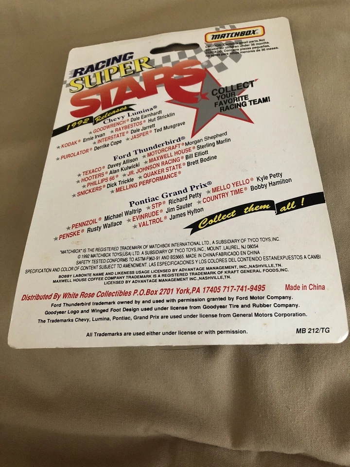 Matchbox, Racing Super Stars, 1:64, Bobby Labonte Maxwell House No22 Белая роза - Изображение 3 из 3