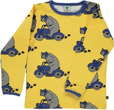 SMAFOLK Langarmshirt Motorrad  Bär Teddy gelb Bike  86 92 98 104 110 116 122 128