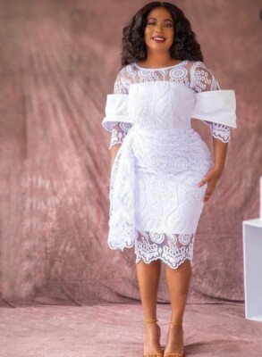 adrianna papell rosie lace sheath dress Black Petite Scroll Lace Midi Dress With Three Quarter Sleeves main image 1