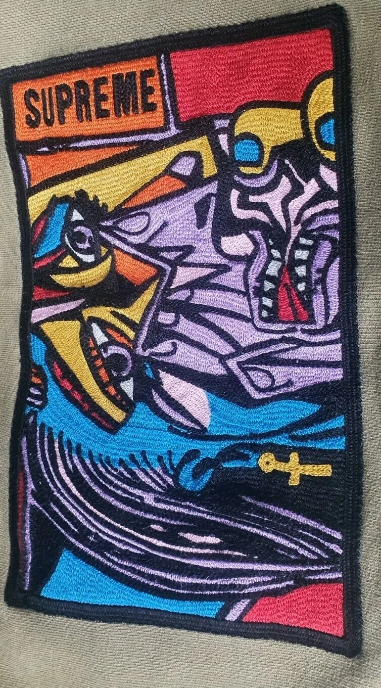 FW18 Supreme Felpa con Cappuccio Punto Catena L Large Light Olive Hoodie Picasso