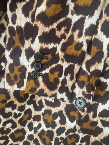 Neu J Crew "Parke" Leinenmischung Blazer Leopardenmuster Größe 10 - Bild 6 von 10