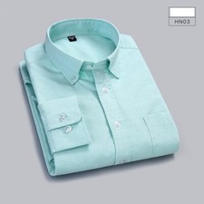Mens Oxford Shirts Formal Business Long Sleeves Cotton Casual Dress Shirts Tops