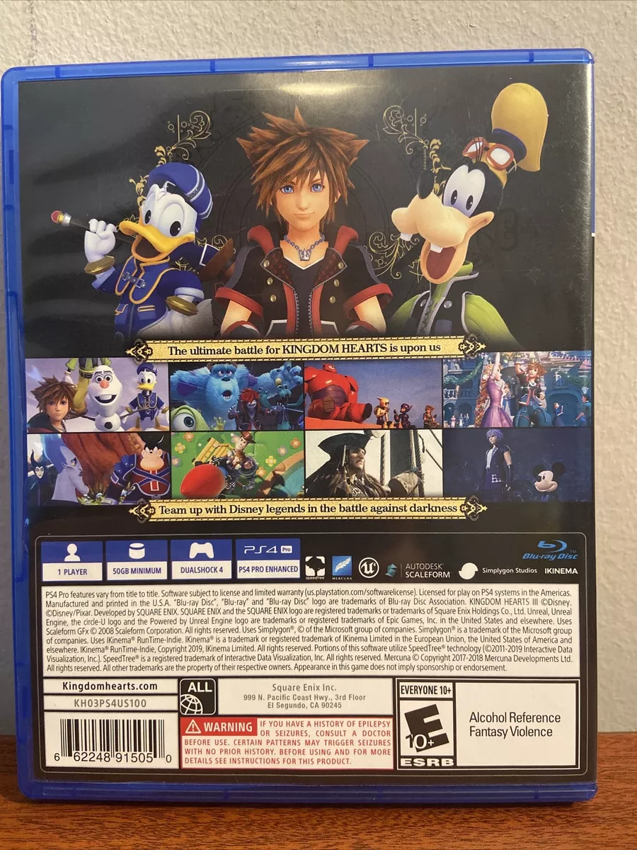 Kingdom Hearts III For PlayStation 4 PS4 PS5 RPG 4D 662248915050