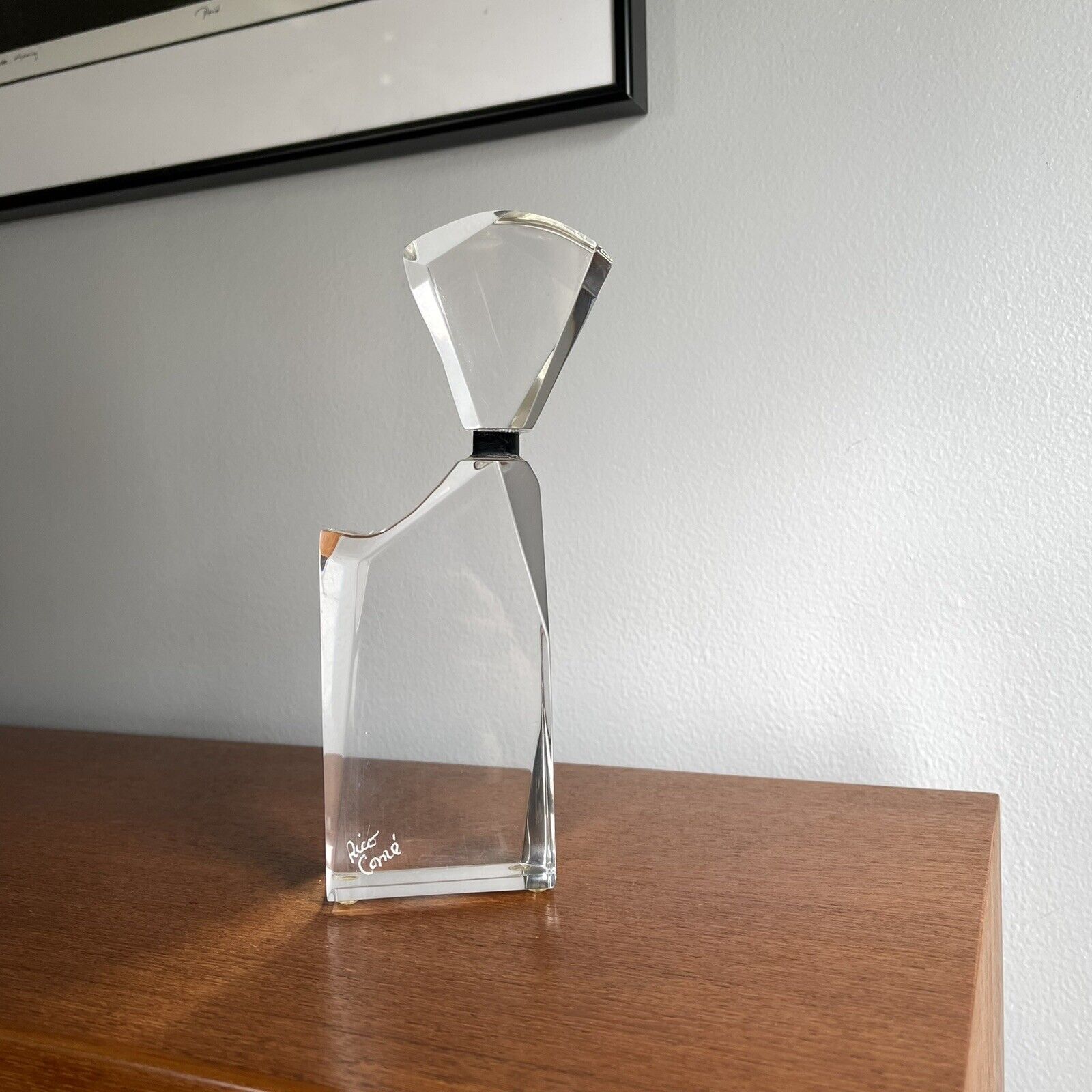 Modernist Rico Comé Acrylic Sculpture - Perfume Bottle Signed Lucite Modern Art