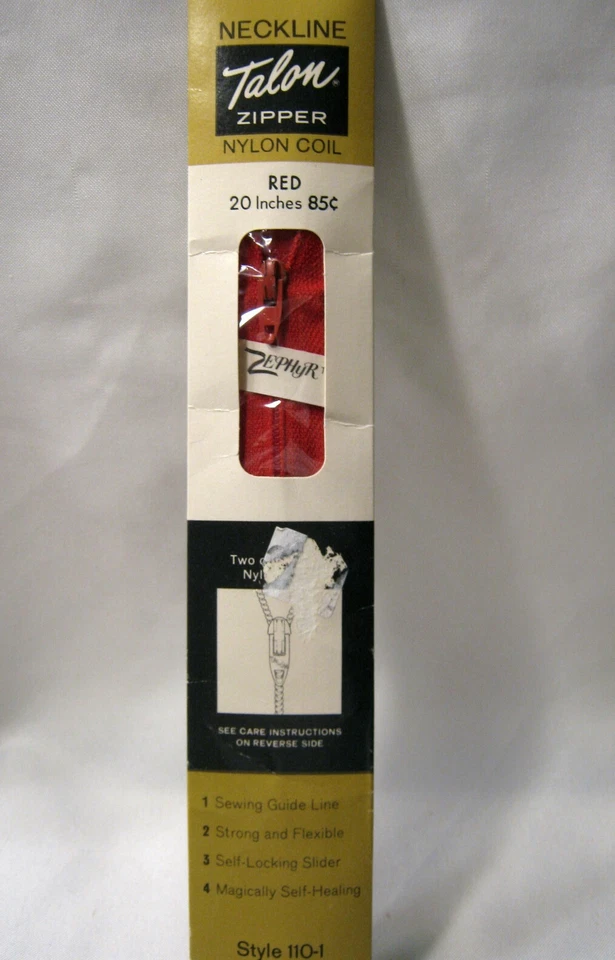 7 New Talon - Wrights - Unique Brand Zippers 7" - 20" White Blue Red Green Brown - Image 2 of 4