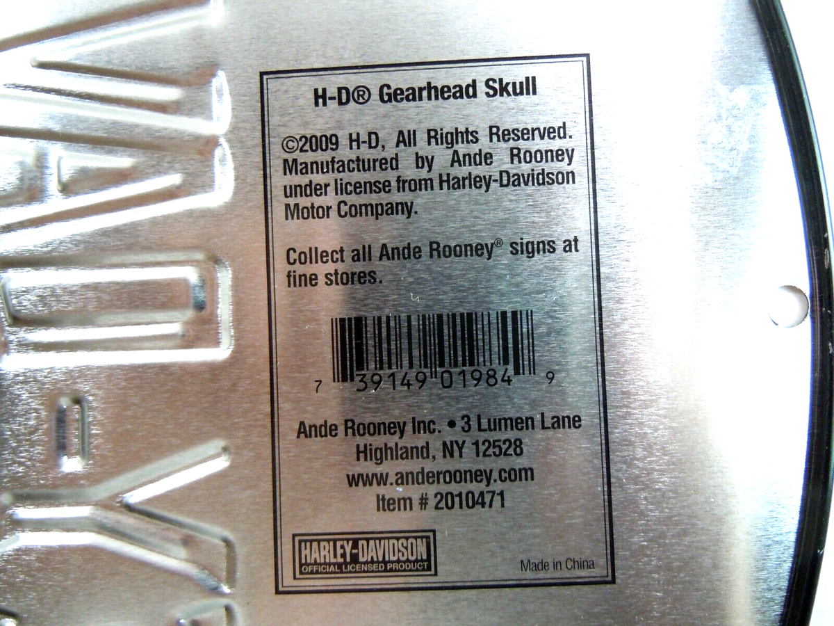 Harley Davidson Embossed Die Cut Metal Signs by Andy Rooney