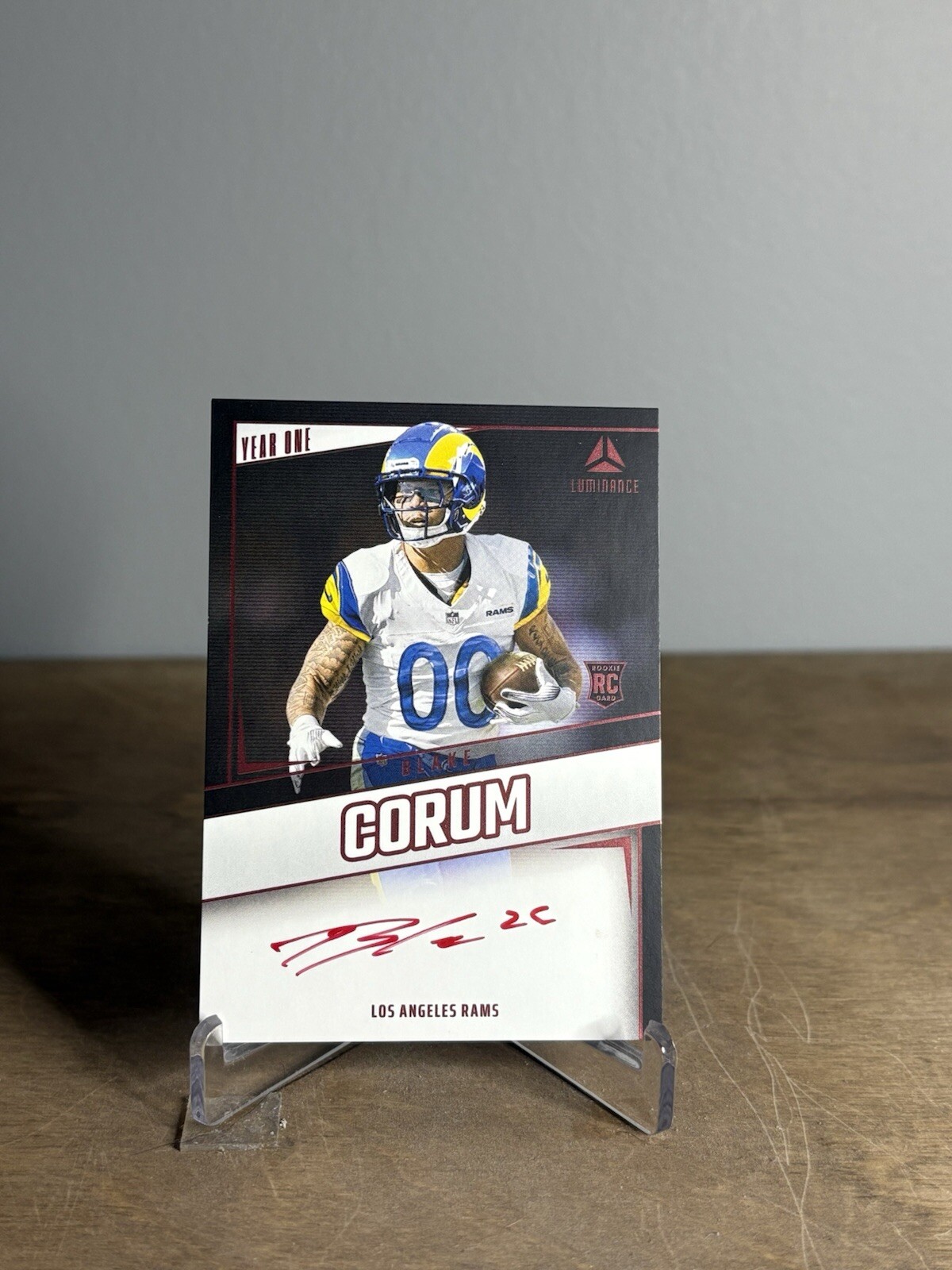 NM-MT 2024 Luminance Blake Corum Year One On Card Rookie Auto RC Rams Red Ink