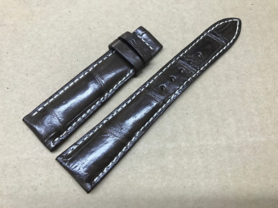 20mm/16mm Brown Alligator Crocodile Embossed Leather Watch Strap Band