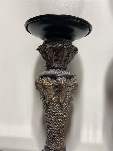 Pr. Painted Column Design Candle Holders Candlesticks - Picture 6 of 12