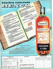 ADVERTISEMENT ADVERTISING 106 1958 Hennessy cognac Henco
