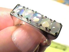 OPAL AUSTRALIAN Silver sterling 925 RING 7 bold elegant simple natural on sale