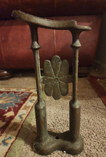 Antique Solid Bronze Cobbler Art Deco Shoe Shine Stand Foot Rest