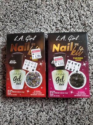 Lot of 2 L.A. Girl 3 Piece Halloween Nail Kit