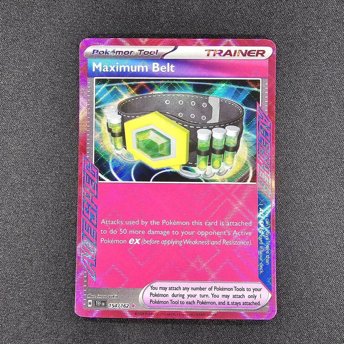 Maximum Belt #154 Reverse Holo Ace Spec Trainer NM Temporal Maximum Belt #154 Reverse Holo Ace Spec Trainer NM Temporal