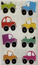 CHUBBY CARS Stickers(8pc)Mrs. Grossman's•Cartoon•Cutie•Colorful •Road Trip•Truck