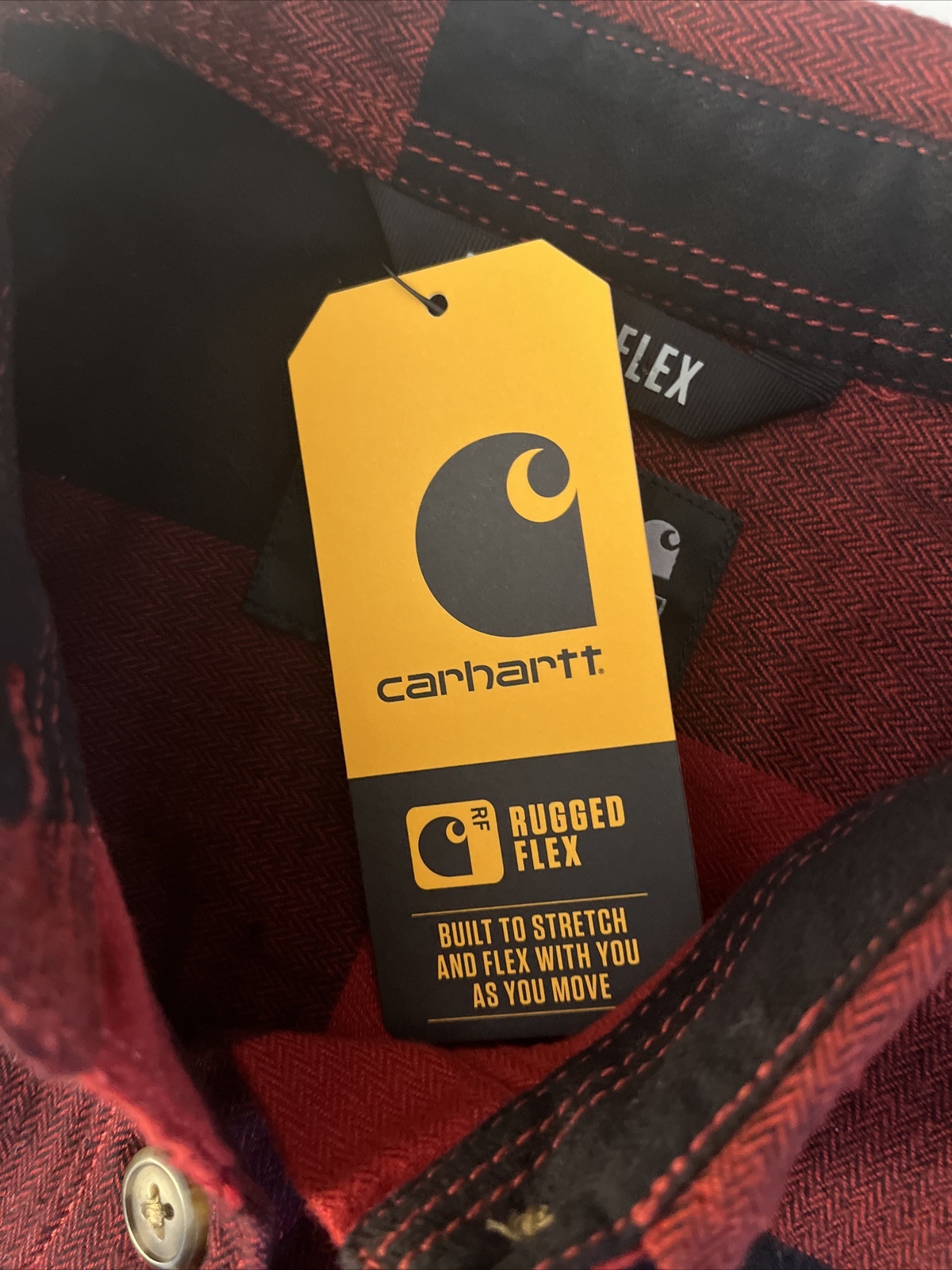 Carhartt Women's Rugged Flex Loose Fit Midweight Flannel Long-Sleeve Plaid SZ SM thumbnail 7