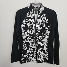 Lauren Ralph Lauren Active Womens Track Golf Running Jacket Black Floral Small