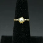 SARAH COVENTRY PEARL 925 STERLING SILVER VINTAGE ESTATE ADJUSTABLE RING SIZE 5