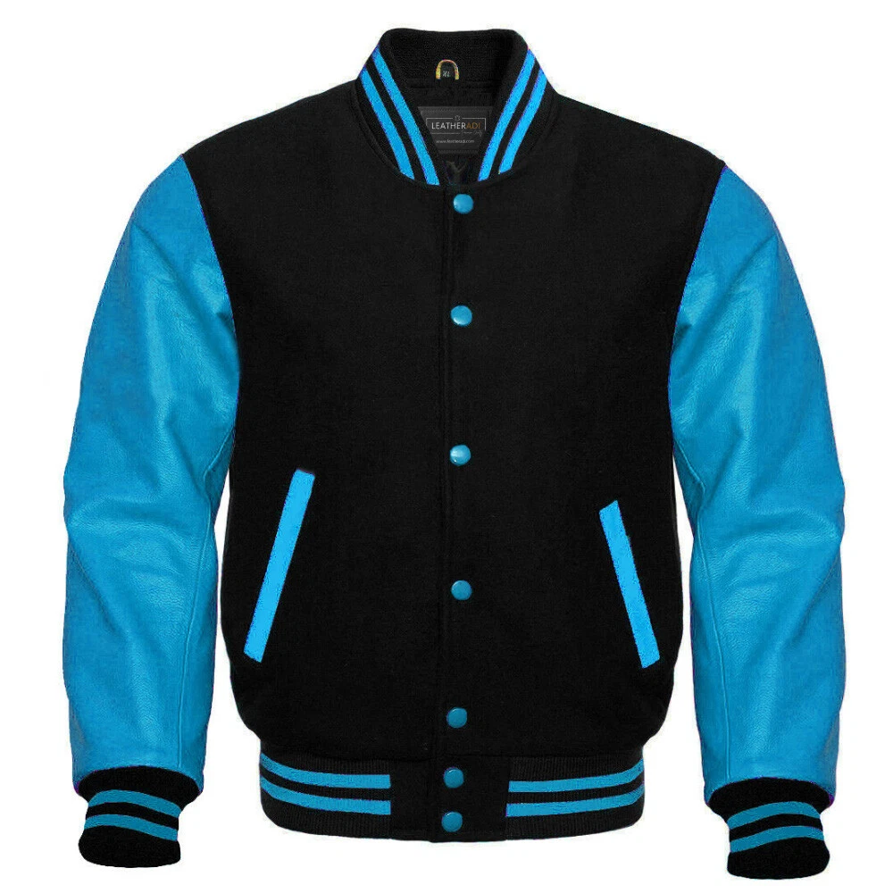 Films Jackets Men's Varsity Black and Green Jacket