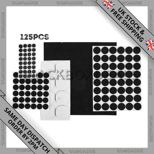 125 Felt Pads Self Adhesive Black Sticky Furniture Floor Chair Legs