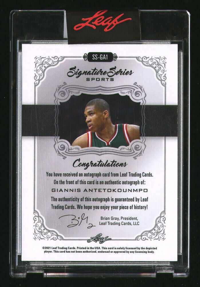 2021 LEAF SIGNATURE SERIES GIANNIS ANTETOKOUNMPO 1/1
