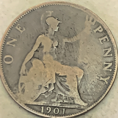 Rare 1901 UK 1 Penny, Queen Victoria, Bronze, Only 22.2M Minted | eBay