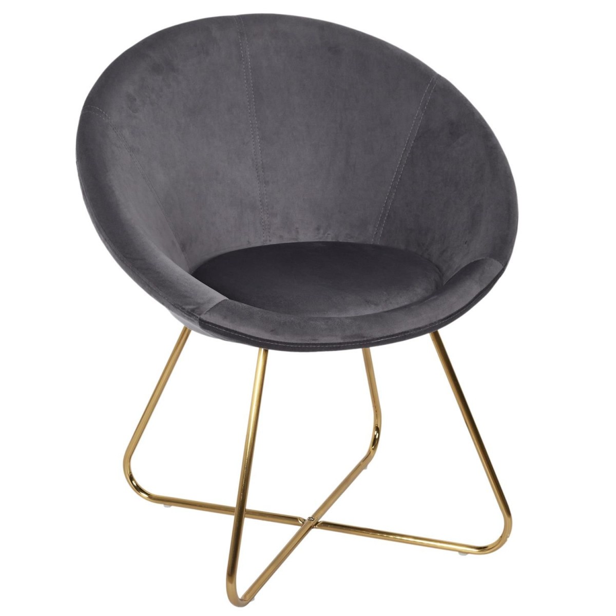 Fauteuil Karl en velours gris de 83cm créez un coin lecture cosy