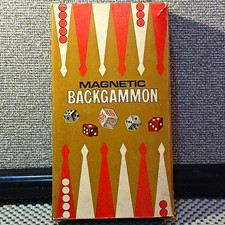 Vintage Magnetic Backgammon Travel Strategy Game Set Complete 2 Players 17 