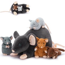 5 in 1 Rat Stuffed Animals Set, 24 inch Large Mommy Stuffed Mouse Plush Toy w...