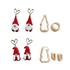 5Pcs Christmas Themed Clay Cutter, Christmas Clay Earring Cutter Clay Molds