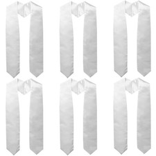 6 Pack Unisex Adult Plain Graduation Stole Sash 72 Inch Honor Stoles 2025