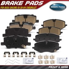 8x Front & Rear Ceramic Brake Pads w/ Hardware for Buick Encore GX 20-24 Chevy