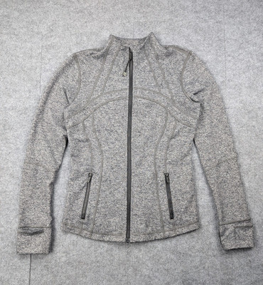 Lululemon Define Jacket Womens 8 Heathered Gray Full Zip Athleisure Running Yoga