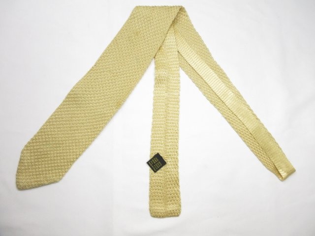 FENDI Men's Tie Silk Simple Design Yellow Gold Italy thumbnail 3