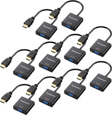 HDMI to VGA Adapter 10 Pack, Gold-Plated HDMI to VGA Converter Male to Female ,