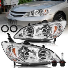 Headlight for 2004-2005 Civic Sedan Coupe Halogen Chrome Amber Left Right