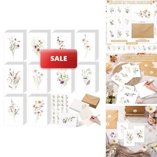Motiskyy 100 Pcs Floral Blank Note Cards And Envelopes 4x6 Elegant Blank
