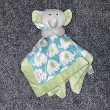 Carter  s Elephant Lovey Security Baby Blanket  Green  Gray Plush