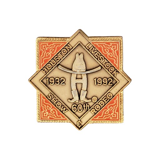 Vintage Houston Livestock Show Rodeo 60th Anniversary 1992 Lapel Pin HLSR Texas