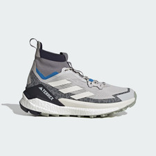 Adidas Terrex Free Hiker 2.0 Zapatos de Senderismo en Gris Claro con Acentos Azules