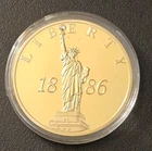 1886 Statue of Liberty Swarovski Collector Coin American Mint 24k Gold Layered