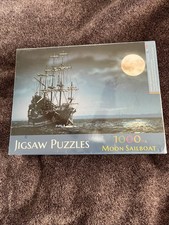 Ships at Sea" Picture Puzzle Moon Sailboat New 1000 Pc